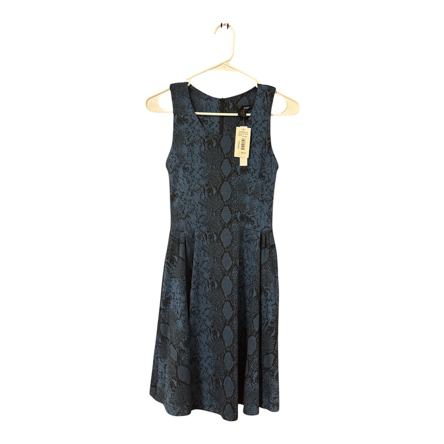 Aqua Skater Dress Size Small S Snake Skin Design Blue And Black Brand New Bnwt